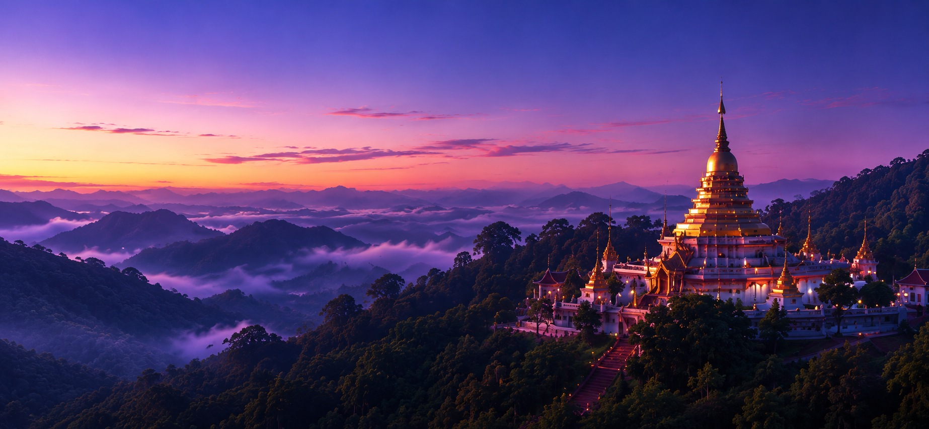 วัดพระธาตุยามค่ำคืน จังหวัดลำปาง